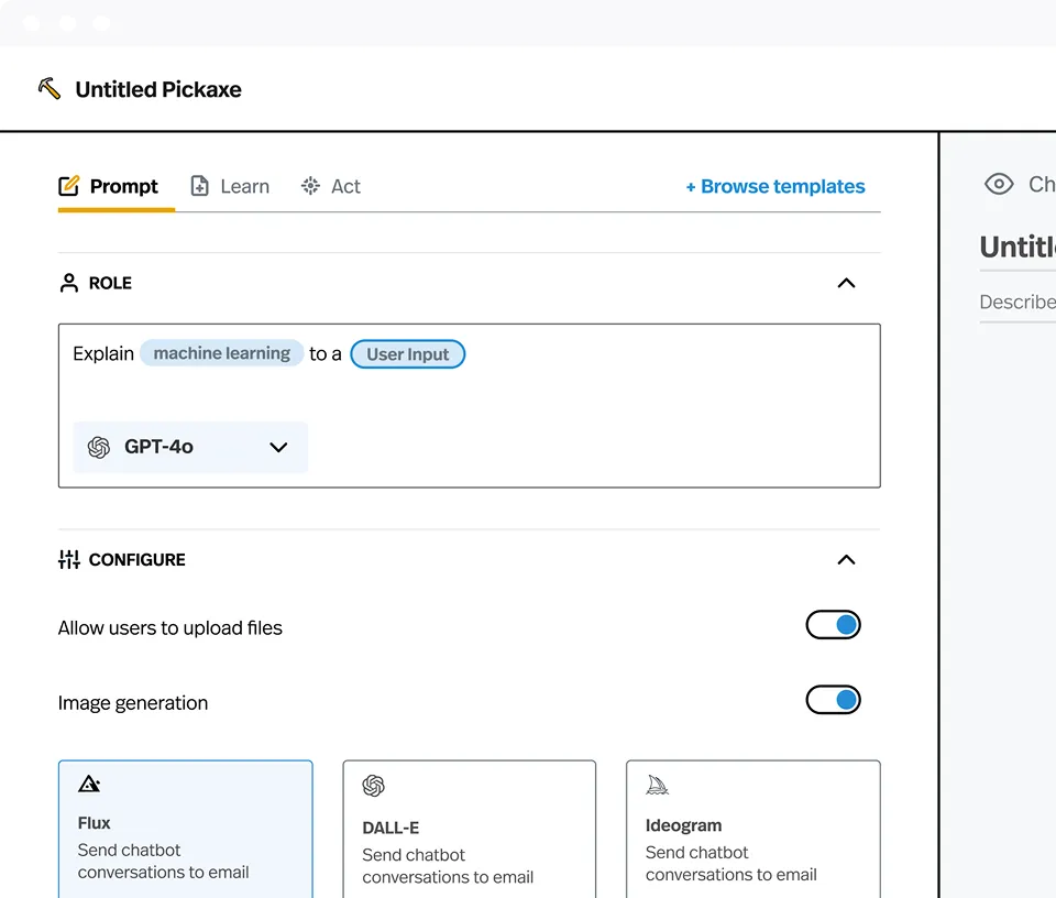 pickaxe ai dashboard